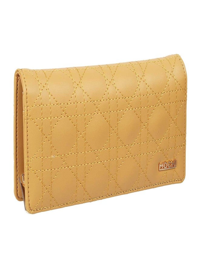 Mochi Womens Synthetic Yellow Bifold Clutch (One Size) - Image 5